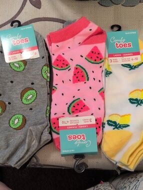 Comfy Toes Ladies Fruity Ankle Socks - 3 Pack